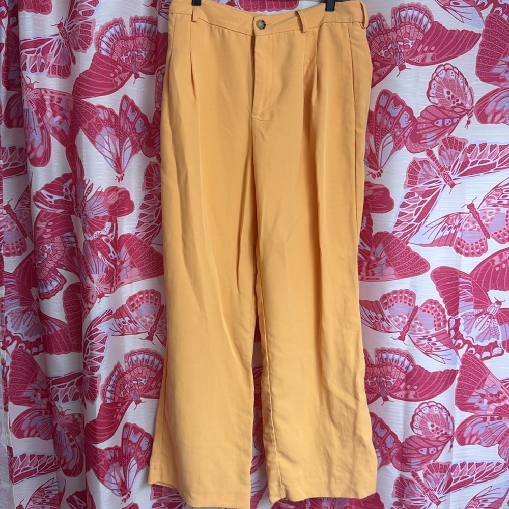 Zara Yellow Wide-Leg Pants